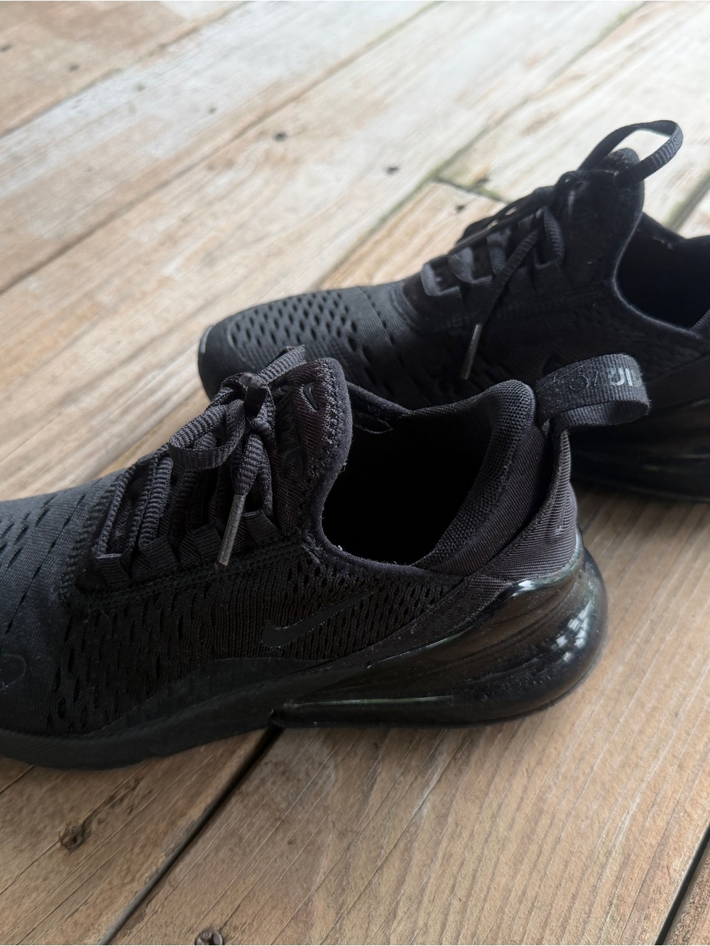 Nike AIR 170  triple Black Mesh Women's Air-Style Sneakers sz 7